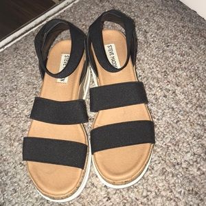 Steven Madden black white  heels